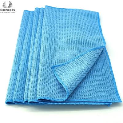 China Customized Viable Micro Fiber Towel Car Wash Waffle Towel Wiping Soft Car Windows Cloth Car Detalling Towel Waffle for sale