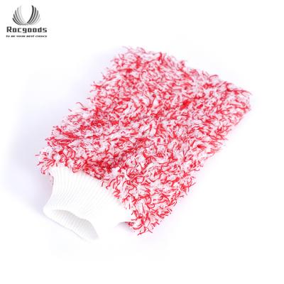 China High Density Long Pile Coral Car Fleece Microfiber Fleece Tool Car Care Gl Ove Microfiber Car Wash Cleaning Gloves for sale