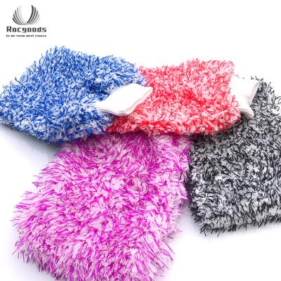 China Soft Microfiber Premium Quality Washable Glove Microfiber Car Care Washable Scratchless Gloves for sale