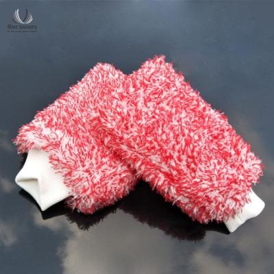 China Super Microfiber Car High Density Microfiber Absorption Gloves 18*28cm Car Wash 80gram Lint Free Cleaning Glove for sale