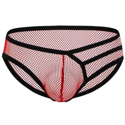 China Net fabric briefs suits youth custom men's underwear mesh fabric patchwork men's briefs sexy underwear for sale