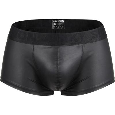 China Men's Breathable Underwear Color Artificial Leather Men's Smart Boxers With Elastic Waistband for sale