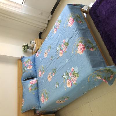 China Anti-Static Low Price good quality microfiber bed sheet blue sheets for queen bed blue flat bed sheets for sale