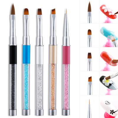 China Easy Apply Hot Sale Product Nail Art Diamond Puller Pen Acrylic Handle Colored Mink Brush Drawing Wholesale for sale