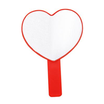 China Personalized High Quality Custom Logo Stand In Hand To Make Vanity Small One Side Luxury Cute Cosmetic Mirror For Women Portable Heart Shaped for sale