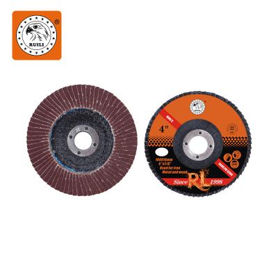 China For Iron Metal T27 Hot-selling 4 Inch 80M/s 13300RPM Red Calcined Abrasive Fin Disc For Iron Steel Metal for sale