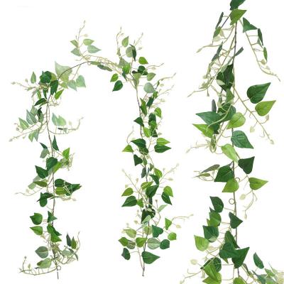 China Life Like YANXIN Factory Direct Wholesale Feet Greenery Artificial Garland With Epipremnum Aureum Leaves For Gardening Wedding for sale