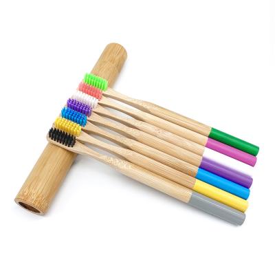 China Biodegradable baby Mini Bamboo Toothbrush Charcoal Custom nano Logo Childrens Bamboo Toothbrush rainbow for sale