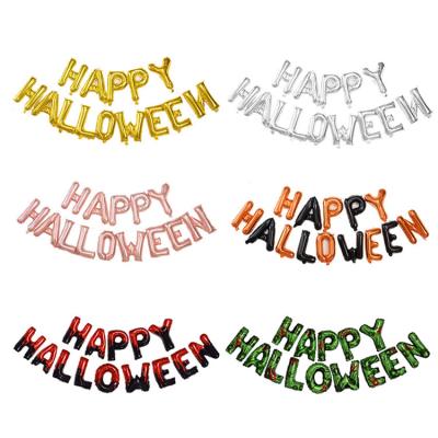 China Party Dress up 2023 New 16inch Happy Halloween Multi Color Foil Letter Balloon Set For Birthday Party Decorations Balloon Banner for sale