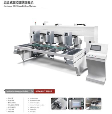 Cina Inondi lo spessore di vetro di vetro delle teste 4-12mm della perforatrice di CNC della porta tre in vendita