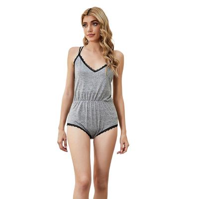 China Breathable 2022 Loungewear Women Sexy Short Sets Onesies Pajamas Cotton Sleepwear for sale