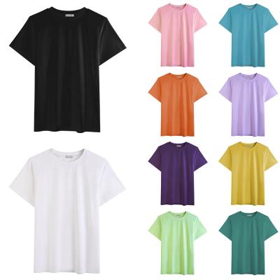 China Anti-Wrinkle OEM Men And Women Customized T-shirts Can Accept Printed Designs To Customize Solid Color Summer Short Sleeve T-shirts for sale