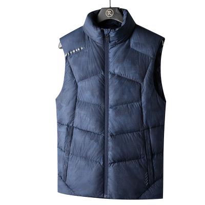 China Breathable 2021 New Arrivals Wholesale Custom Stand Collar Down Vest Lightweight Puffy Padded Vest Men Fashion for sale