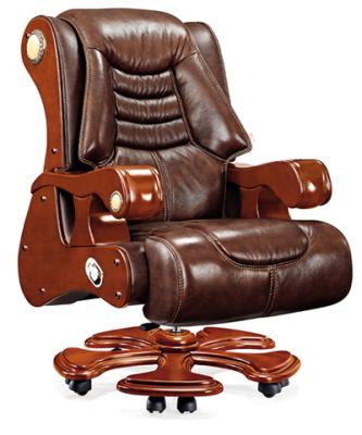 China Custom American Leather Desk (Height) Adjustable Luxury Wooden Cowhide Massage Chairs Adjustable Seat and Back for sale