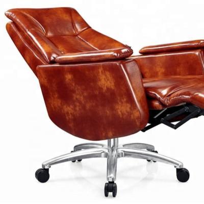 China Executive Chair Boss Genuine Leather Reclining Deluxe Electric Chair With USB Charging for sale