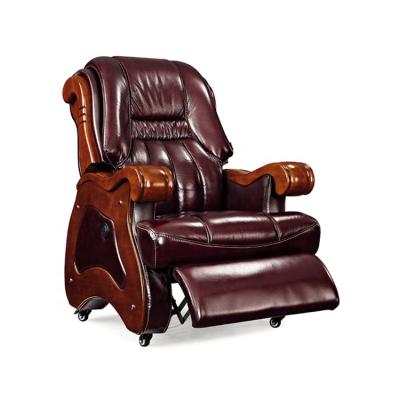 China Electric Chair Traditional Genuine Leather /Luxury Office Chair Classic Vintage Brown for sale