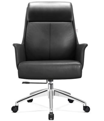 China Manufacture (Height)Adjustable Office Furniture PU Leather Executive Boss Chairs For Commercial Use With Aluminum Base for sale