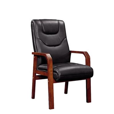 China Best Traditional Leather Wooden Meeting Room Visitor Chair For Sale for sale