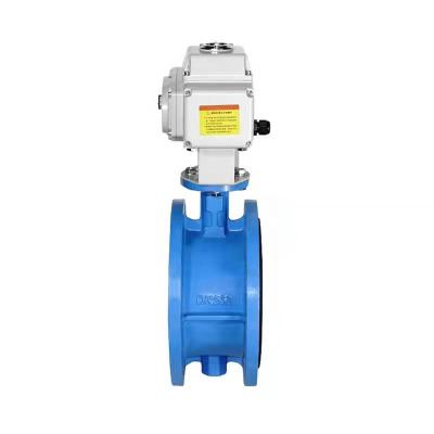 China General Low Price DN100 PN16 4 nch 12V EPDM Lined Ductile Iron Electric Actuator Motorized Wafer Type Butterfly Valve for sale