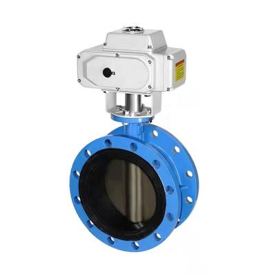 China DN100 EPDM wafer general connection type malleable iron electric motorized 4 inch wafer butterfly valve for sale