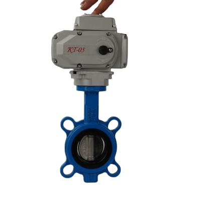 China General Stainless Steel PTFE Seated Ductile Iron Electric Motor Electric Steam Trap Actuated Wafer Valves Butterfly for sale