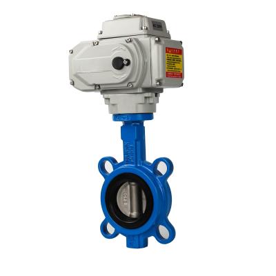 China General Size 300 On Off Type DN80 3 Inch 24V DC EPDM Seal Ductile Iron Body Electric Actuator Motorized Wafer Supported Butterfly Valve for sale