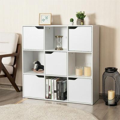 China New Style Adjustable Modern Classic Furniture Living Room Wooden Cube in Shelf Bookcase Shelving Book Case (The Other) with Six Doors for sale