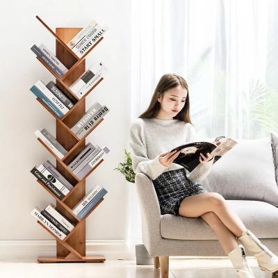 China (Hot Sale Adjustable Modern Creative Wooden Tree Shaped Bookshelf Others) 2021 For Home Bookcase Living Room for sale