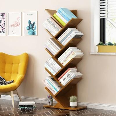 China Floor Adjustable Modern Home Industrial Wood Bookshelf Bookcase Tree Kids Corner Living Room Single Storage (Other) for sale