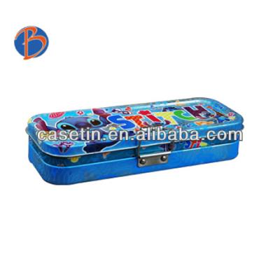 China Durable Two-Layers Personalized Pencil Tin Box With Lock for sale