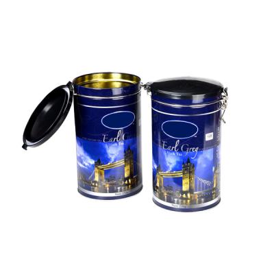 China Recycled Materials Custom Size Quality Airtight Round Tin Tea Or Coffee Packet Box With Cover for sale