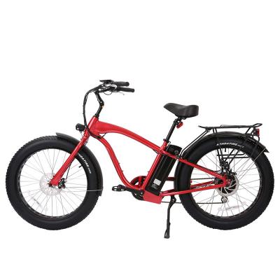 China Aluminum Alloy 26inch Vintage Fat E Bicycle Beach Cruiser Electric Bike 750W Retro Fat Tyre Ebike for sale