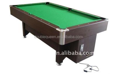 China Cheap coin operated leather billiard table with electronic system for sale