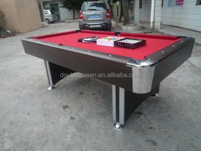 China MDF And Plastic 7ft / 8ft English Pool Table With Red Woolen Cloth for sale