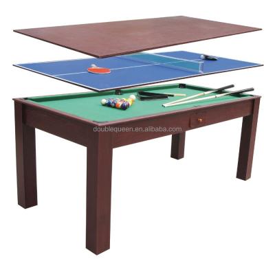 China MDF 3-in-1 pool table and air hockey table for sale