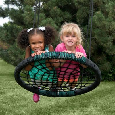 China Portable stainless steel outdoor camping garden stell+PE rope+Plastic round patio kids swing chair around net tree nest kids outdoor swing for sale