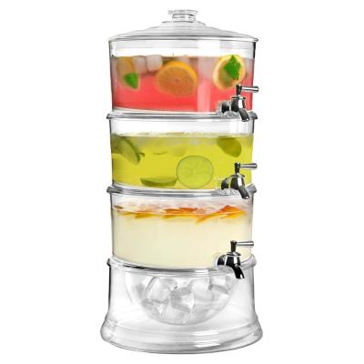 China Eco-friendly 3 Tank Beverage Dispenser Plastic Insulated Cold Juice for sale