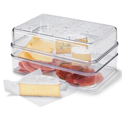 China Freshness Preservation High Quality Lovely Delicate Food Crisper Storage Container 2 Layer Appetizer Box for sale