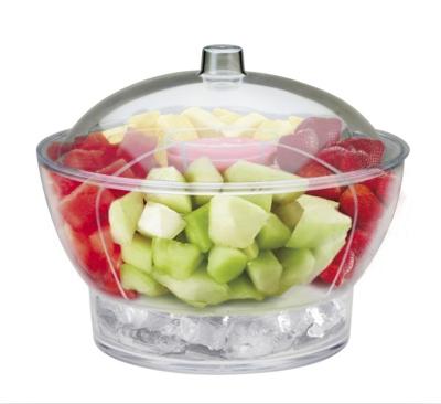 China Sustainable Salad Fridge On Ice Clear Compartment Salad Bowl Reusable Plastic for sale