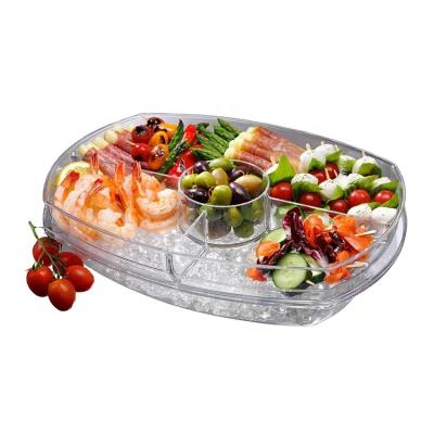 China Plastic Appetizer Appetizers Serving Tray Transparent Flip On Ice Tray for sale