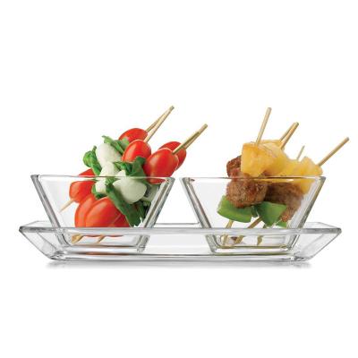 China Sustainable 3 Pcs Snack Appetizer Dish Set Tableware Serving Dish for sale