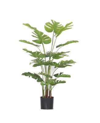 China Wholesale Art Decor 7047 Fake Plastic Plants Indoor Artificial Green Tree Potted Plants Monstera Tree For Home Decor for sale