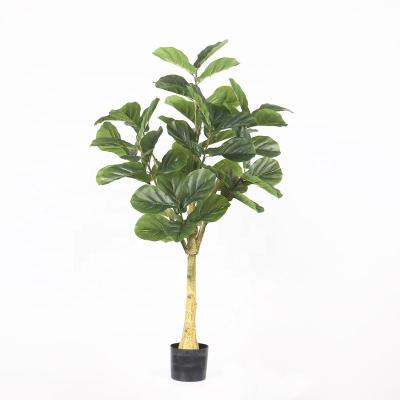 China Art Decor 1.2m Wholesale PE Trunk Frond Violin Leaf Artificial Fig Tree Plants for sale