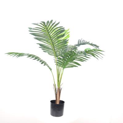 China Coastal Plastic Artificial Palm Leaves Branch Tropical Fake Areca Palm Bush Greenery For Home Decor Indoor Hawaiian Leaves for sale