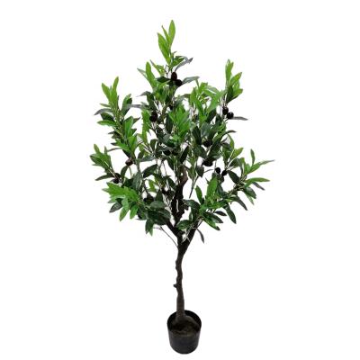 China 1.25m Plastic Olive Branch Leaves Plants For Indoor Ornament New Coastal Items Customized Small Size Olive Tree 5881 for sale