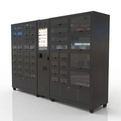 China Shopping Mall Cool Black Color Locker Cooling Vending Machine And Refrigerate Locker Vending Machine for sale