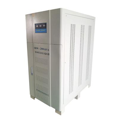 China Industrial Voltage Power Supplies OEM ODM AC Regulator 50/60HZ 250kVA Stabilizing Three Phase Voltage Stabilizer for sale