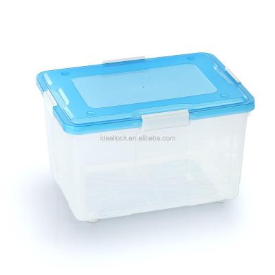 China Sustainable Plastic Storage Box Container Box With Lid And Wheels for sale