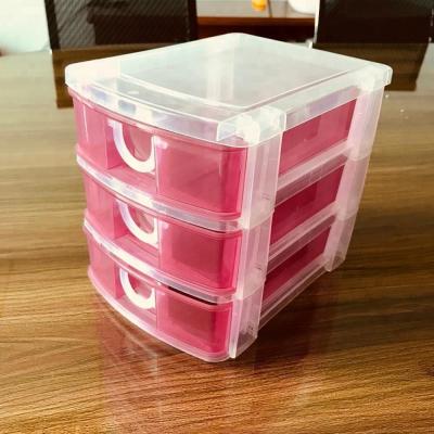 China Hot Selling Viable 3 Layers Of Drawer Mini Plastic Storage Box for sale