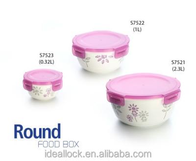 China Freshness preservation ceramic airtight food containers, ceramic food storage box, food containers with lid /with 4 locks for sale